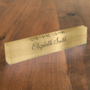Girly Gold Metallisch Namensplakette