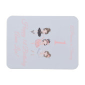 Girly Gold Pink Ballerina Princess 1. Geburtstag Magnet (Horizontal)