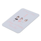 Girly Gold Pink Ballerina Princess 1. Geburtstag Magnet (Linke Seite)
