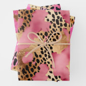 Girly Gold Pink Leopard Geschenkpapier Set (Beispiel)