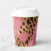 Girly Gold Pink Leopard Pappbecher (Links)
