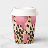 Girly Gold Pink Leopard Pappbecher (Rechts)