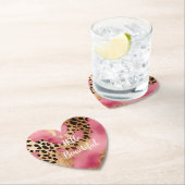Girly Gold Pink Leopard Untersetzer (Vor Ort)