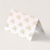 Girly Gold Puppy Dog Weiß rosa Muster Visitenkarten (Rückseite)