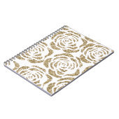 Girly Gold Rose Muster Custom Spiralfolien Notizblock (Linke Seite)