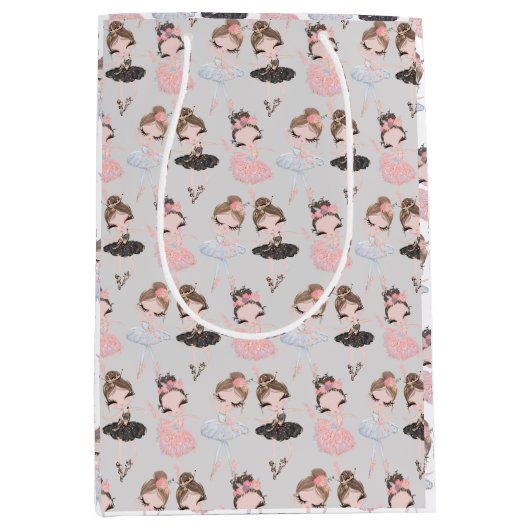 Girly Golden Pink Blue Aquerinas Mittlere Geschenktüte (Vorderseite)