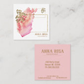 *~* Girly Goldgeometrisches Pfirsich-Rosa u. Quadratische Visitenkarte (Vorne/Hinten)