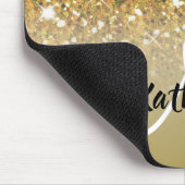 Girly GoldGlitzer-Glitzern-Monogramm-Name Mousepad (Ecke)