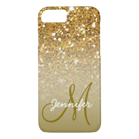 Girly GoldGlitzer-kundenspezifischer Case-Mate iPhone Hülle (Rückseite)