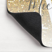 Girly GoldGlitzer Ombre Schein-Monogramm-Name Mousepad (Ecke)