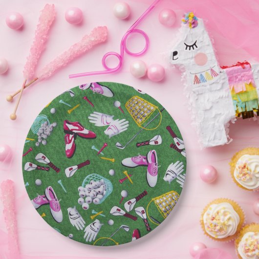 Girly Golf-Muster-Papier-Teller Pappteller (Party)