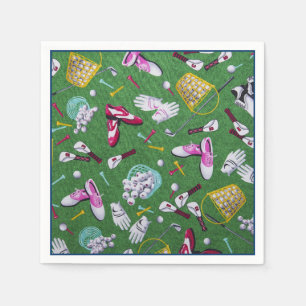 Girly Golf-Muster-Servietten Serviette