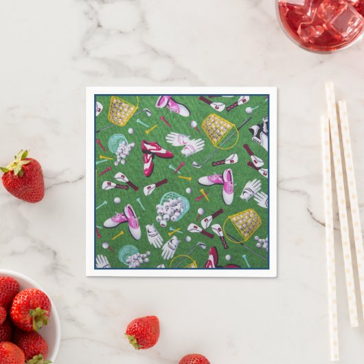 Girly Golf Pattern Napkins Serviette (Beispiel)