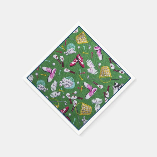Girly Golf Pattern Napkins Serviette (Ecke)