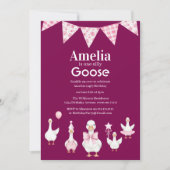 Girly Goose Birthday Party Invitation Einladung (Vorderseite)