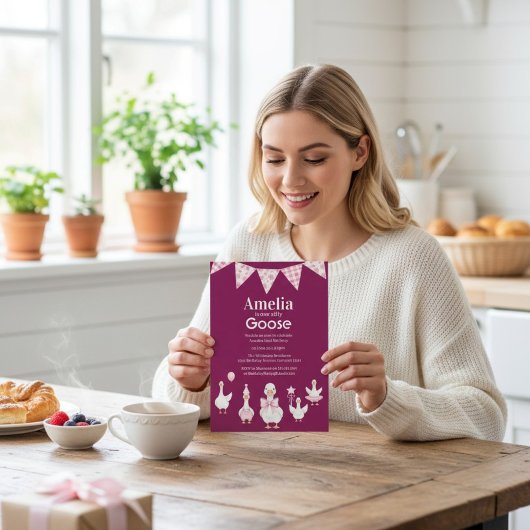Girly Goose Birthday Party Invitation Einladung
