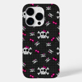Girly Goth Skulls mit rosa Bows Case-Mate iPhone Hülle (Rückseite)