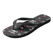 Girly Gothic Skulls Badesandalen (Schrägansicht)