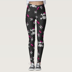 Girly Gothic Skulls Leggings
