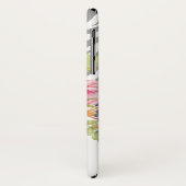 Girly graue Zebra-Druckchic-Rosa-Rosen mit Namen Case-Mate iPhone Hülle (Hinten/Links)