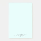 Girly Green Blue Monogram Modern Script Personal Post-it Klebezettel (Vorderseite)
