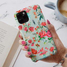 Girly green floral Blume & Rose Insektenmuster Case-Mate iPhone Hülle