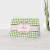 Girly Green Gingham danke Ihnen für Monogram (Vorderseite)