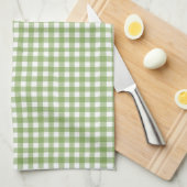 Girly Green Gingham Monogramm mit Namen Küchentuch (Viertel Falte)
