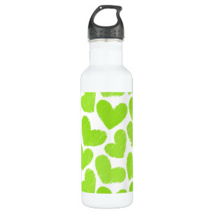 Girly green pastellfarbene Liebe Herz Trinkflasche
