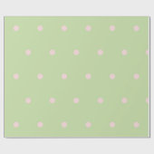 Girly Green & Pink Polka Dots Pastel Pattern Geschenkpapier (Flach)
