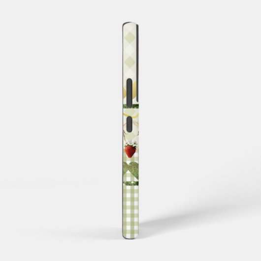 Girly Green Plaid and Checks Bees Hearts Name Samsung Galaxy Hülle (Rechte Seite)