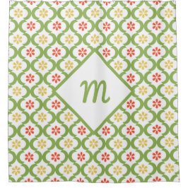Girly Green Quatrefolien Niedliche Milchprodukte u Duschvorhang