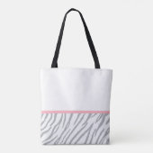Girly Grey Tiger Stripes Animal Print mit Namen Tasche (Rückseite)