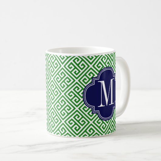 Girly Grün u. Marine-griechische Kaffeetasse (VorderseiteRechts)