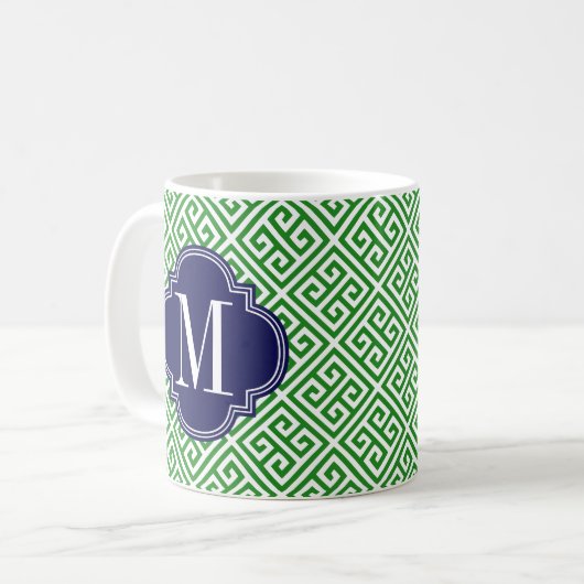 Girly Grün u. Marine-griechische Kaffeetasse (Vorderseite Links)