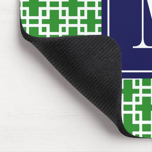 Girly Grün-u. Marine-Quadrat-Muster-Gewohnheit Mousepad (Ecke)
