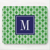 Girly Grün-u. Marine-Quadrat-Muster-Gewohnheit Mousepad (Vorne)
