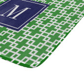 Girly Grün-u. Marine-Quadrat-Muster-Gewohnheit Schneidebrett (Ecke)