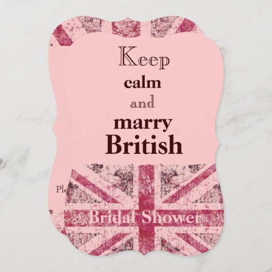 Girly Grunge Gewerkschafts-Jackbriten-Braut Einladung (Vorne/Hinten)