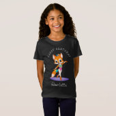 Girly Gymnastic Fox | Mädchen Birthday Black T-Shirt (Vorne ganz)