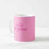 Girly hallo des Typografie-rosa Glitzer-| herrlich Kaffeetasse (Vorderseite Links)