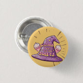 Girly Halloween - Zauberkunst Weg zu den Süßigkeit Button (Vorne & Hinten)