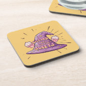 Girly Halloween - Zauberkunst Weg zu den Süßigkeit Getränkeuntersetzer (Linke Seite)