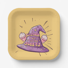 Girly Halloween - Zauberkunst Weg zu den Süßigkeit Pappteller