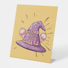 Girly Halloween - Zauberkunst Weg zu den Süßigkeit Sockelschild