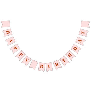 Girly Happy Birthday Blush Pink Rot Geburtstag Wimpelkette