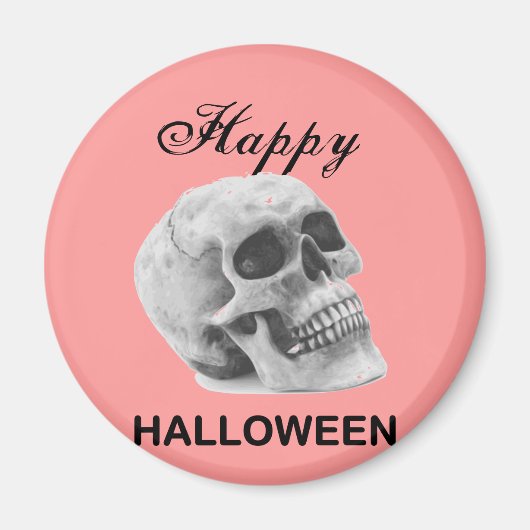 Girly Happy Halloween Vintage Skull-Grafik Magnet (Vorne)