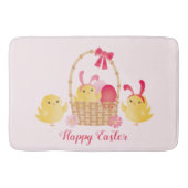 Girly Happy Oaster Chicks Pink Badematte (Vorderseite)