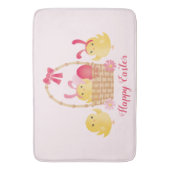 Girly Happy Oaster Chicks Pink Badematte (Vorderseite Vertikal)