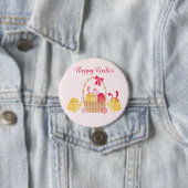 Girly Happy Oaster Chicks Pink Button (Beispiel)